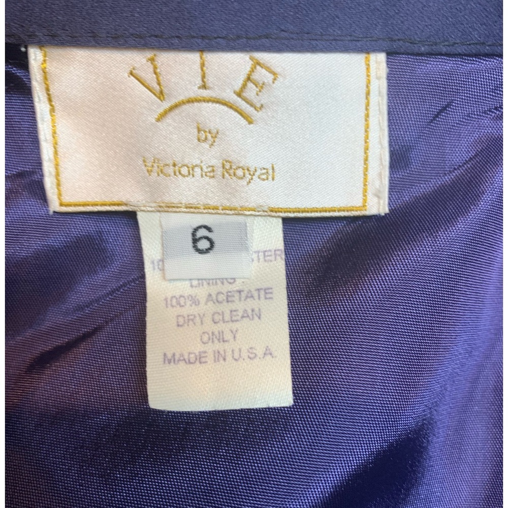 VIE Victoria Royal Navy Sateen Maxi Straight Skirt Size 6 USA - Picture 2 of 5